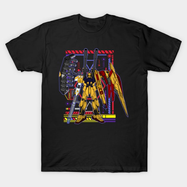 The MSN-00100 (MSN-100, MSN-001) Hyaku Shiki T-Shirt by gblackid